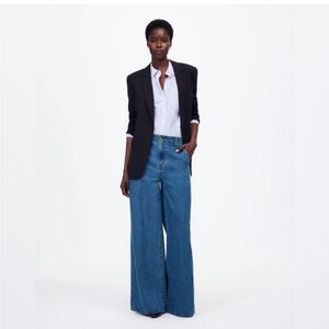 Madewell Petite Wide Sweep Denim Trousers - Java wash